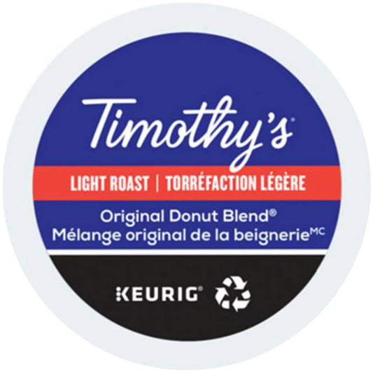 Timothy's Original Donut Blend Coffee K-CUP® PODs – 24 Pack
