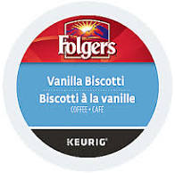 Folgers Vanilla Biscotti Light Roast Coffee K-CUP® PODs – 24 Pack